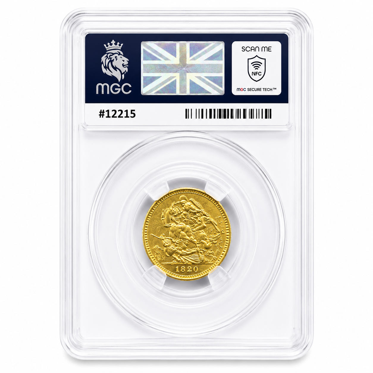 1820 Gold Sovereign George III XF-45 MGG Slabbed (7.98g of 22ct Gold)