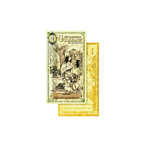 10 x 1 New Hampshire Goldbacks 10 x 1/1000oz of 24k Gold (1/100ozt total, 0.31g)