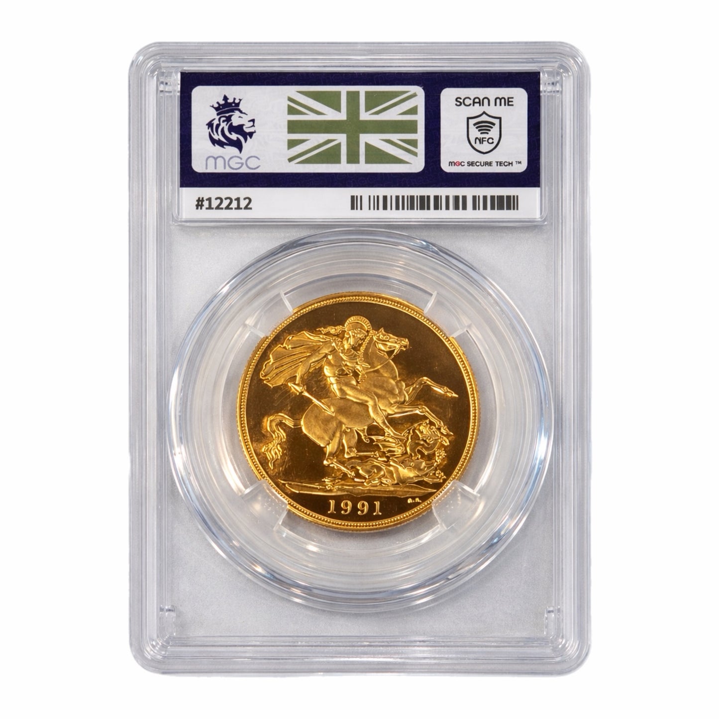 22ct Gold Double Proof Sovereign Elizabeth II 1991, MGC Graded PF70