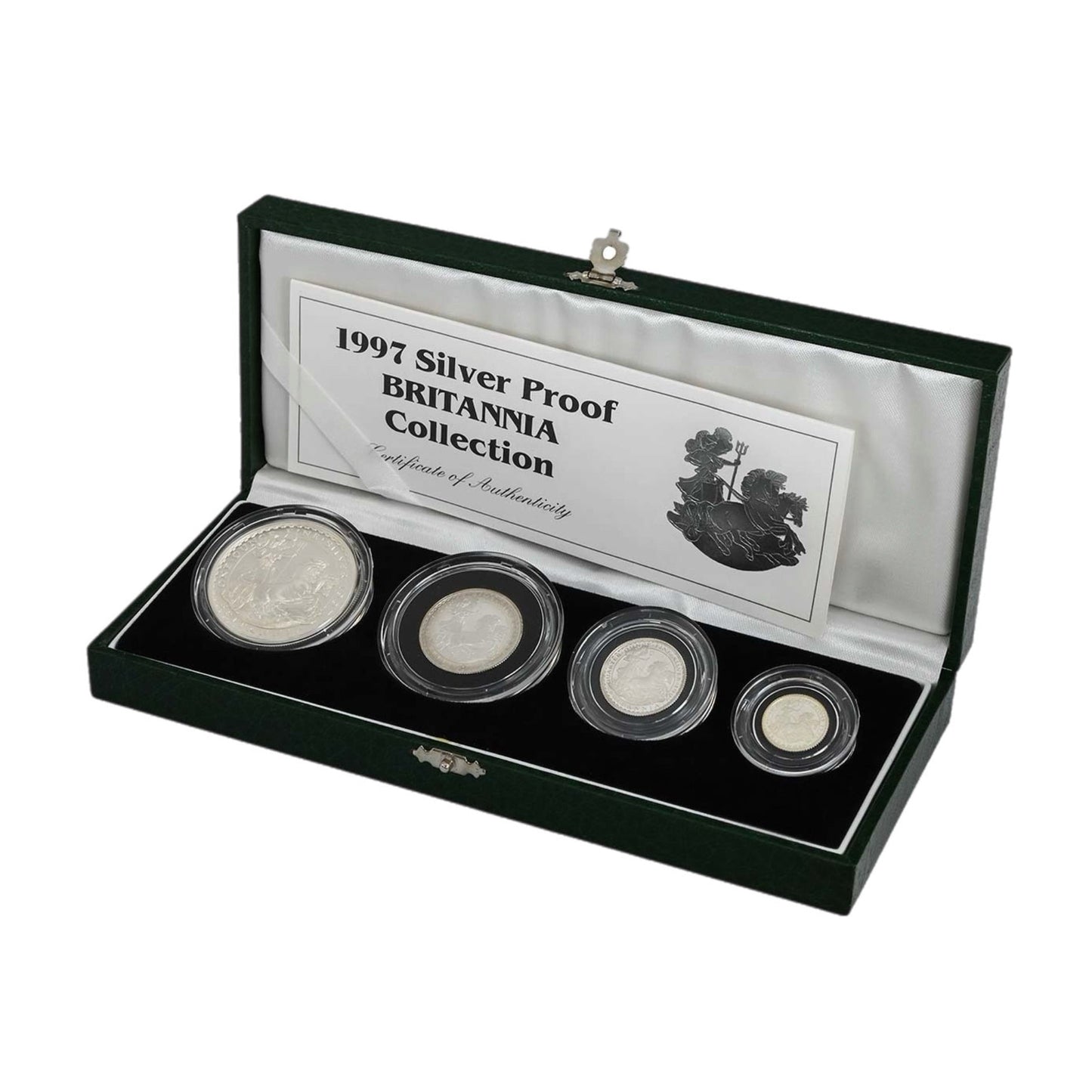 1997 UK Britannia Four-Coin Silver Proof Set (1.85ozt of 999 Silver)