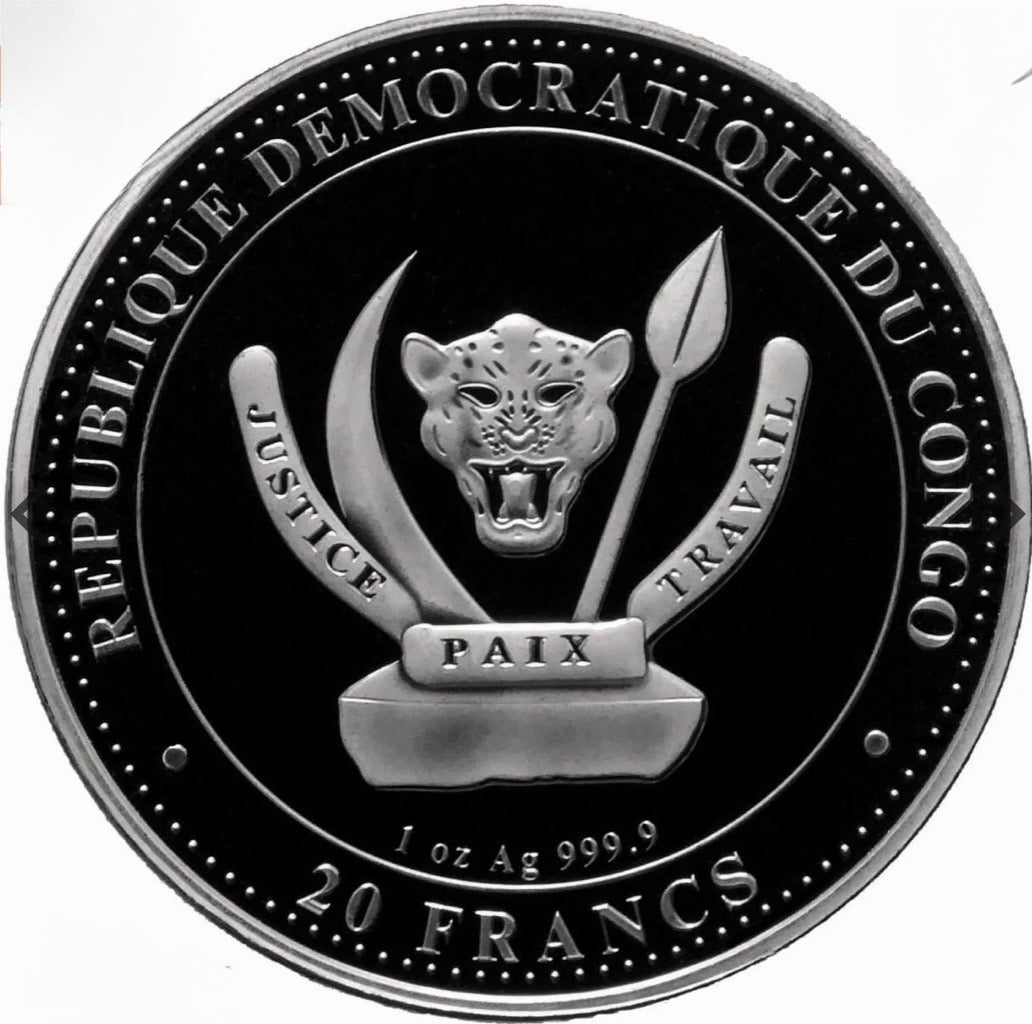 2024 Suchomimus Prehistoric Life Congo 1oz 999 Silver Bullion Coin