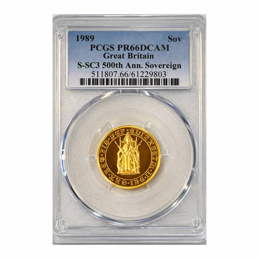 1989 Tudor Rose £1 Full Sovereign Gold Proof Coin PCGS Graded PF66