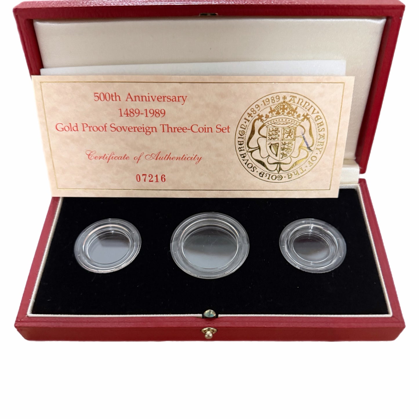 1989 Elizabeth II Gold Proof Sovereign 3-Coin Set Graded PR66-70