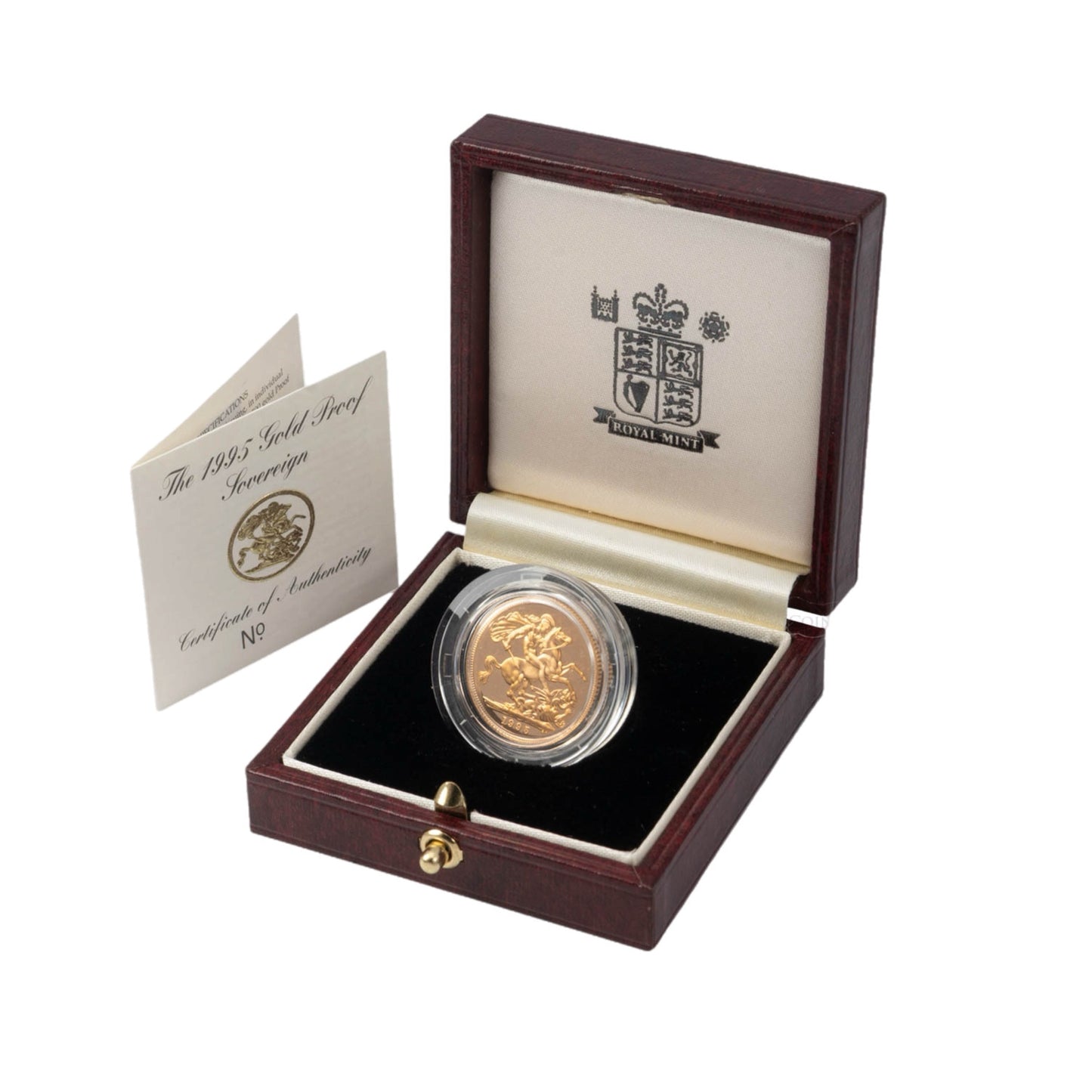 22ct Gold Full Proof Sovereign Elizabeth II 1995, Royal Mail Box and COA