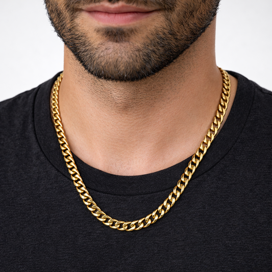 9ct Curb Chain, 5mm Wide, 16.5in Long, Hallmarked 375, 27.1g