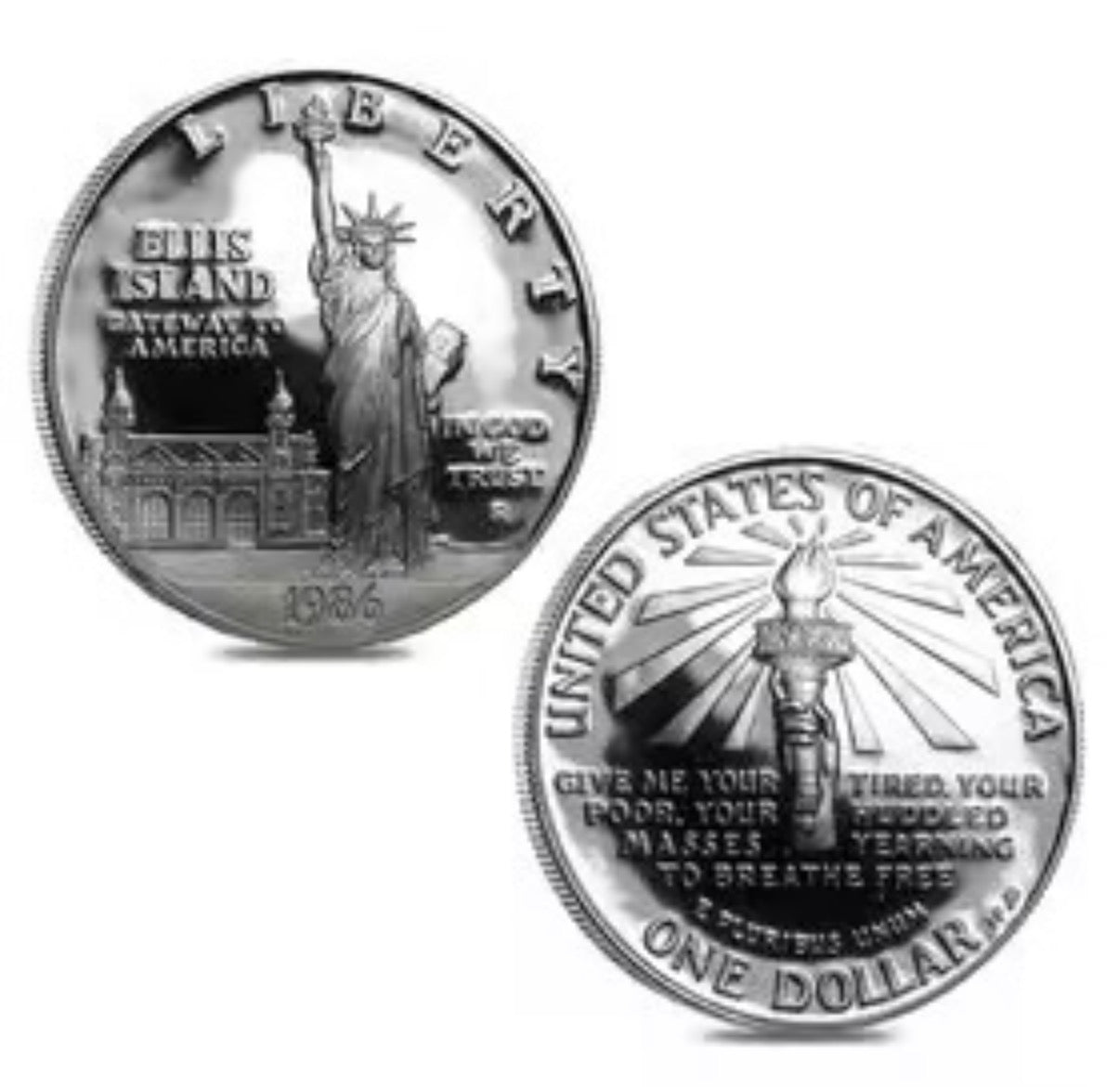 1986 W/S Gold / Silver Commem Statue of Liberty Proof 3-Coin Set Boxed with COA