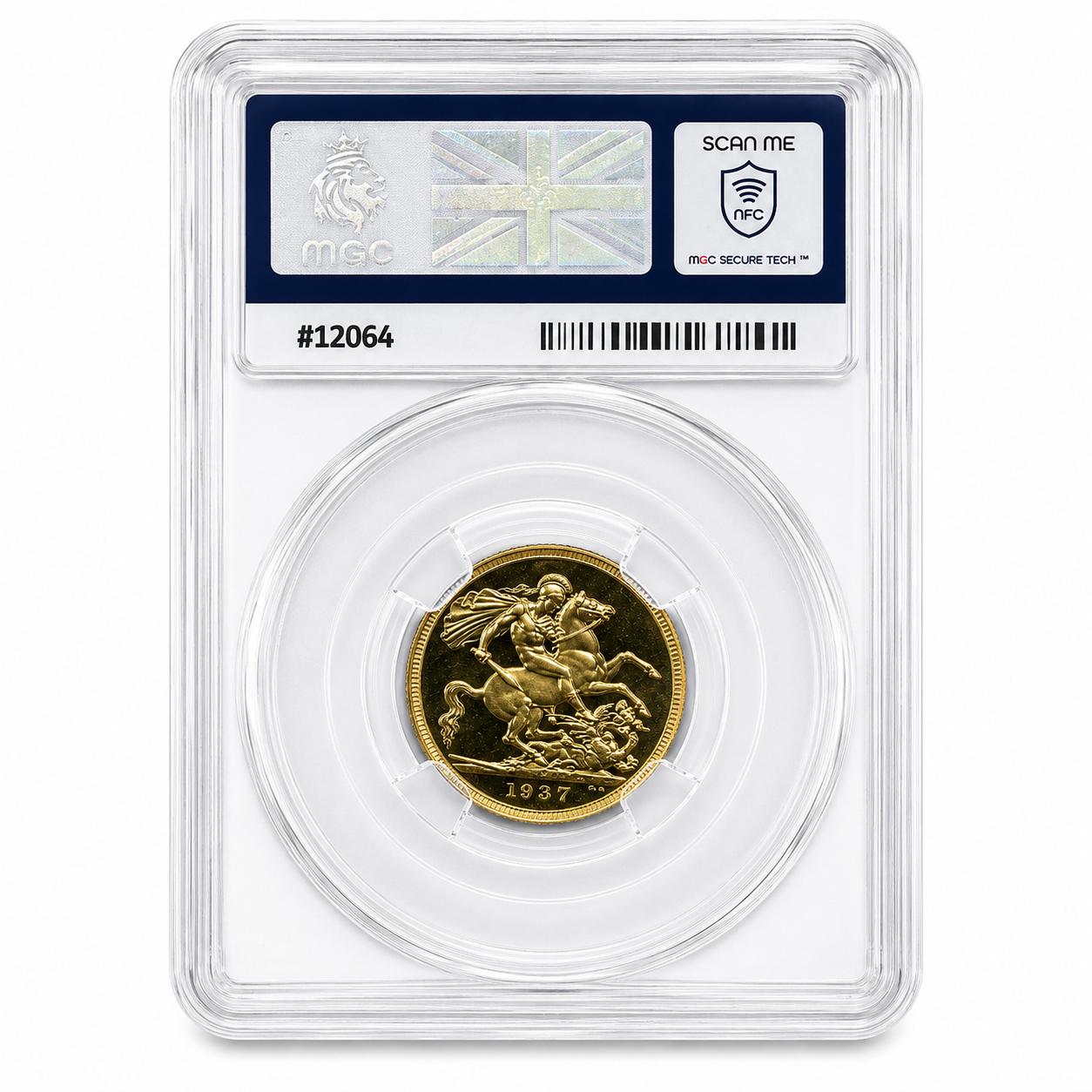 1937 George VI Gold Proof Sovereign
Graded by MGC as PF62 (7.98g of 22 Gold)