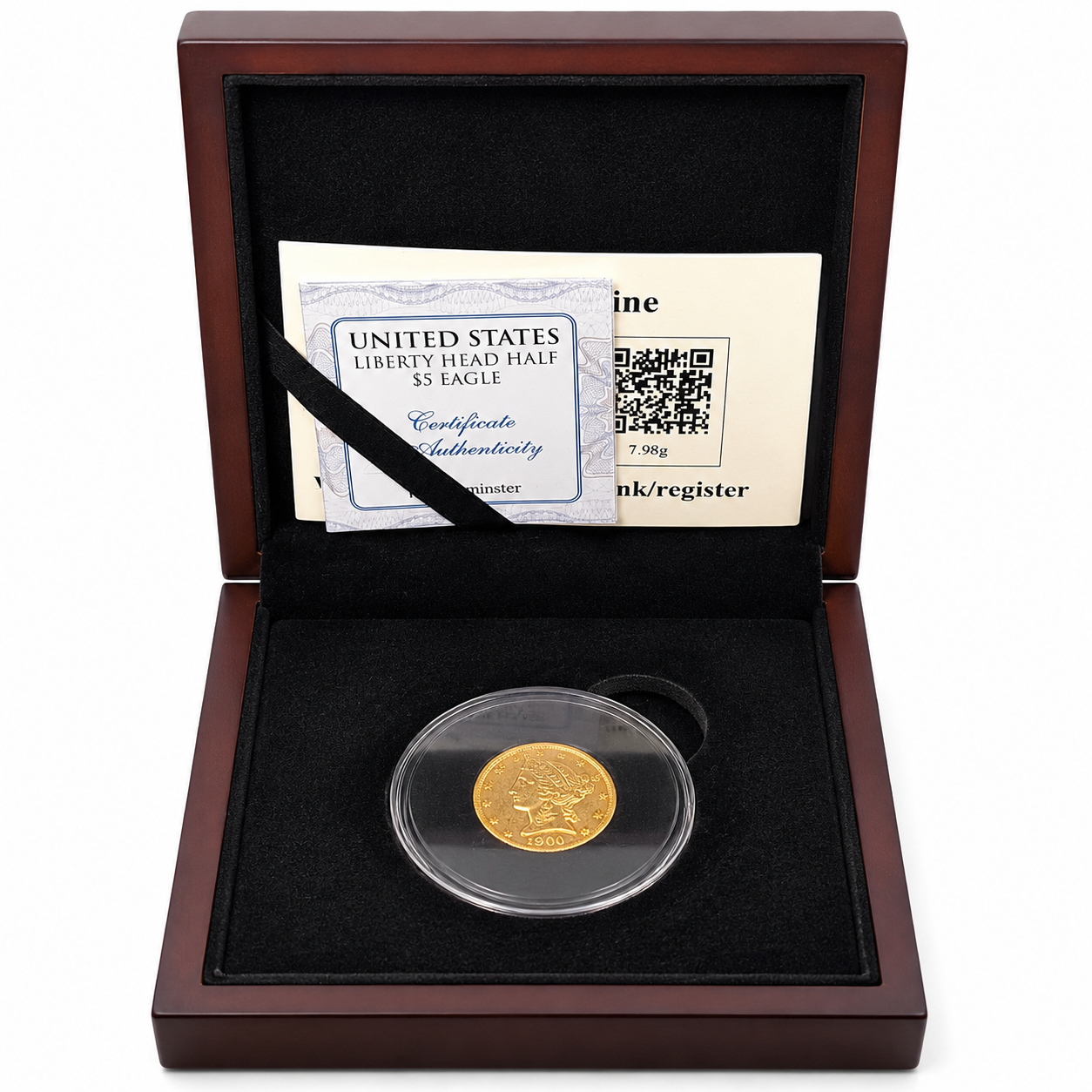 1902 $5 Half Golf Eagle Liberty Head AU/MS Boxed with Westminster Mint COA