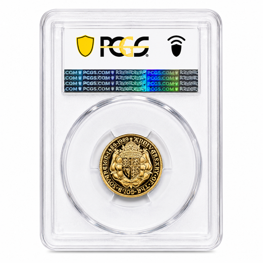 1989 Tudor Rose £1 Full Sovereign Gold Proof Coin PCGS Graded PF66