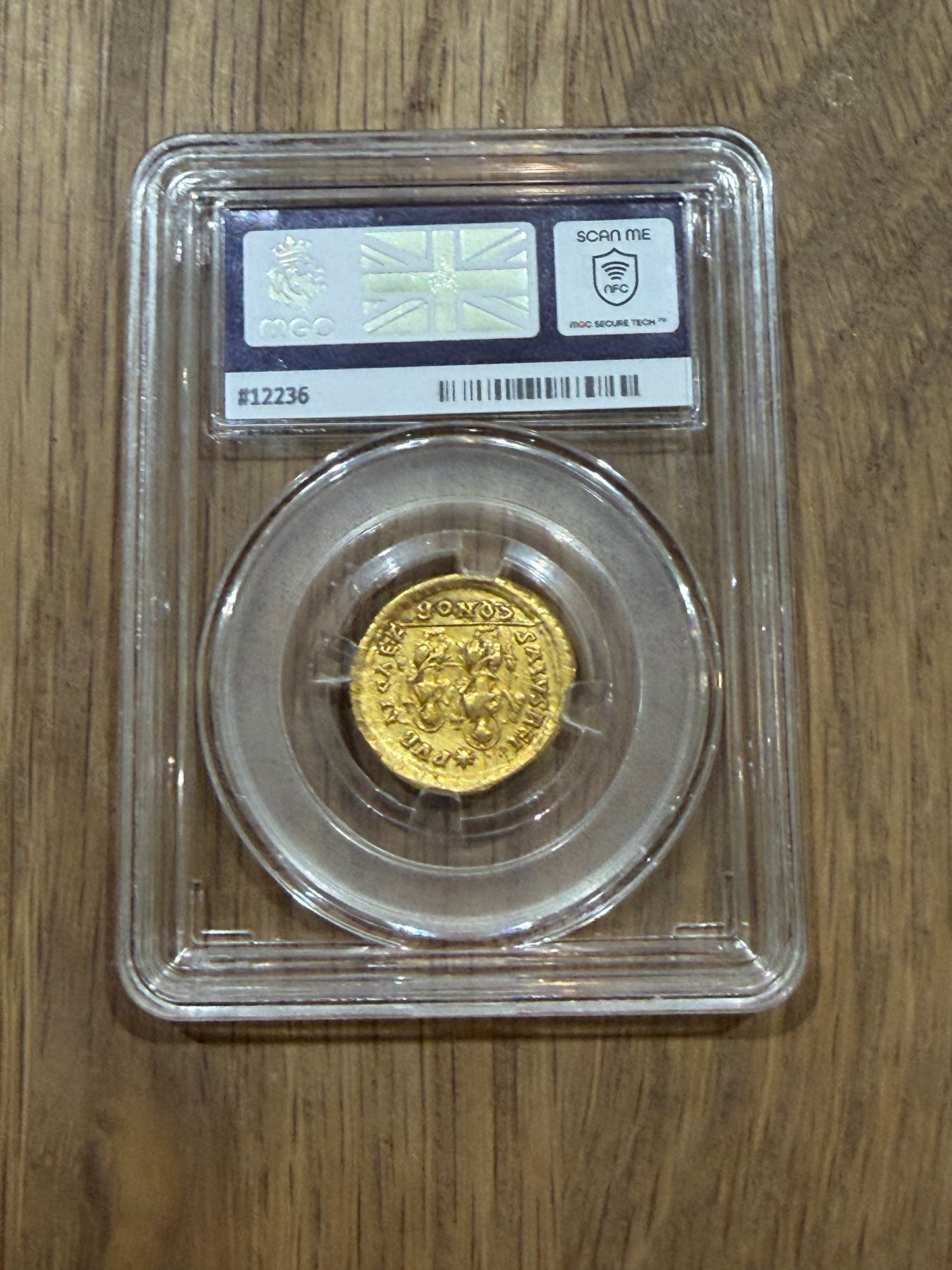 Theodosius II, Gold Solidus 402-450AD Rome, AU53 MGC