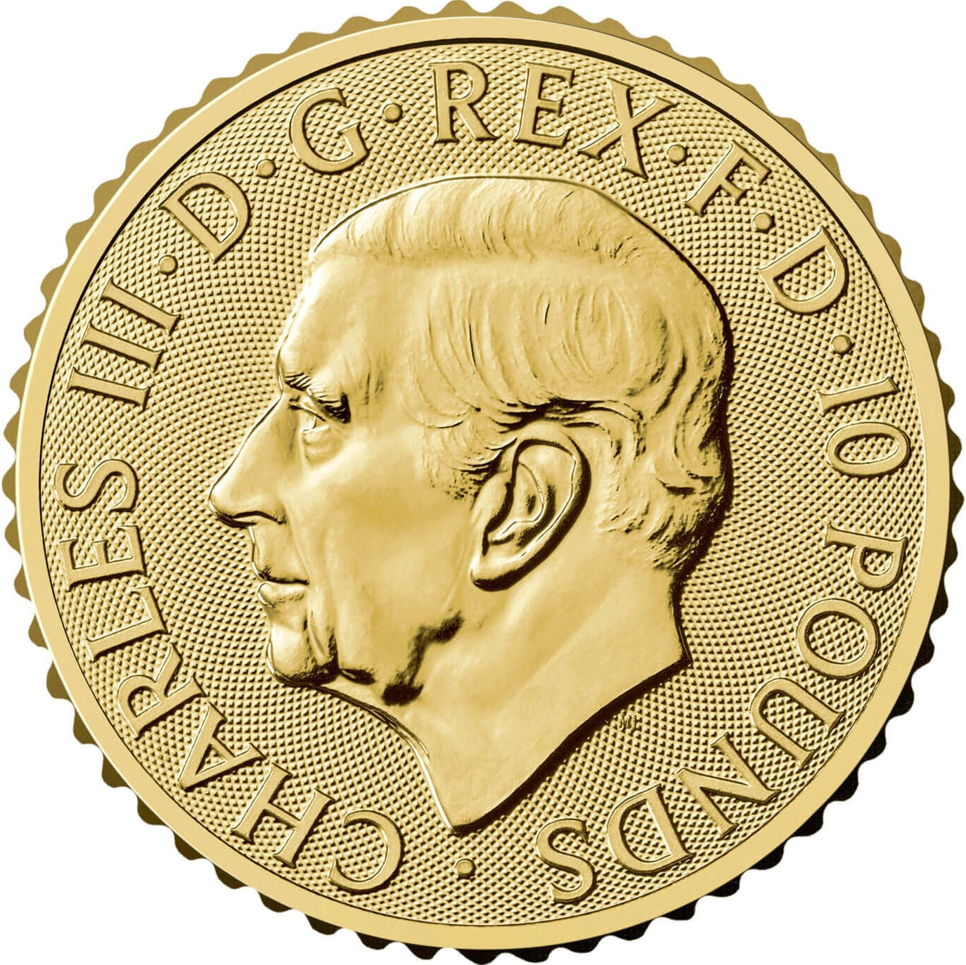 Britannia 2025 1/10oz Gold Coin, Royal Mint, 10 Pounds, Charles III Profile, CGT Free.