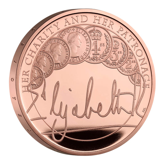 The Queen's Reign Charity and Patronage 2022 UK £5 Gold Proof Coin With Box and COA