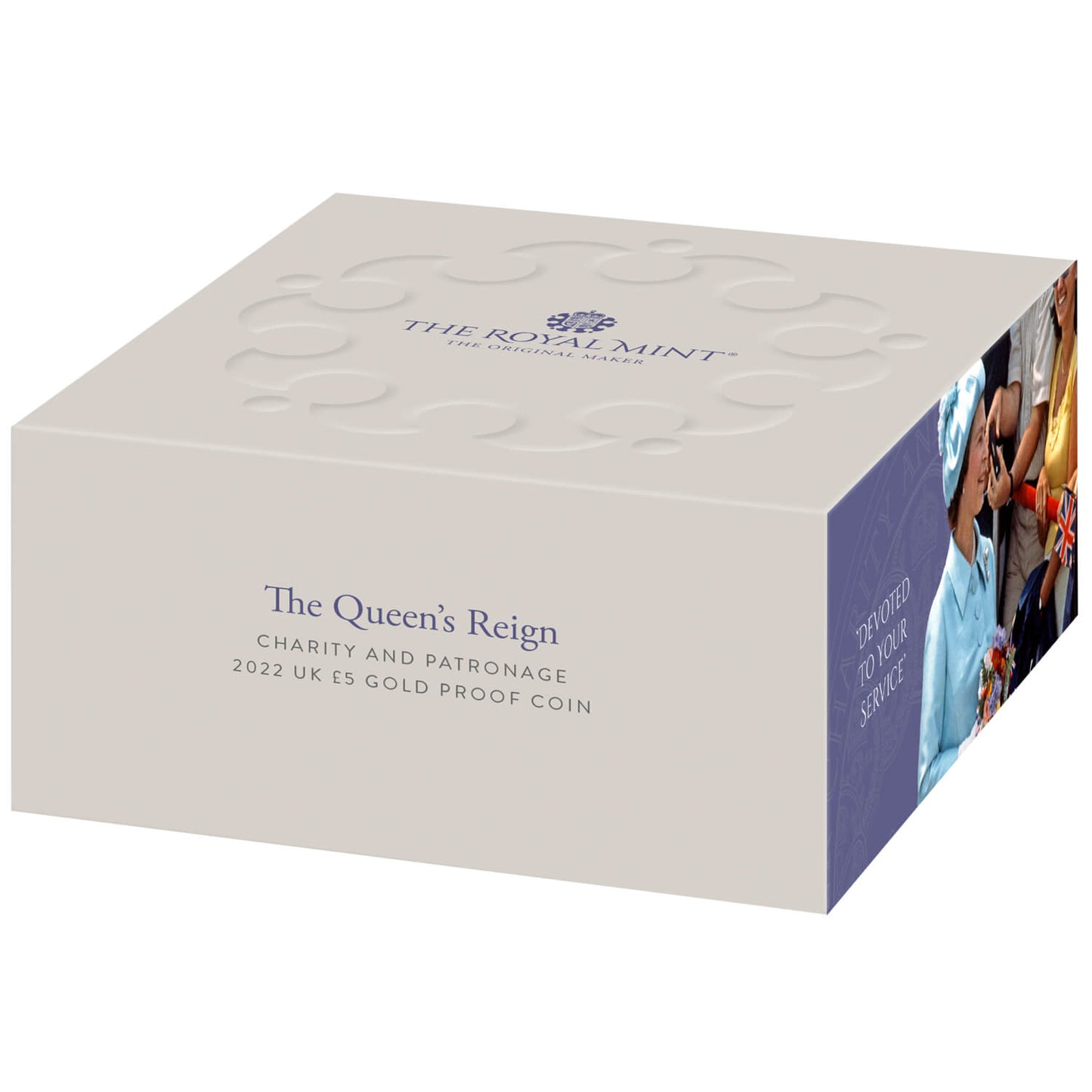 The Queen's Reign Charity and Patronage 2022 UK £5 Gold Proof Coin With Box and COA