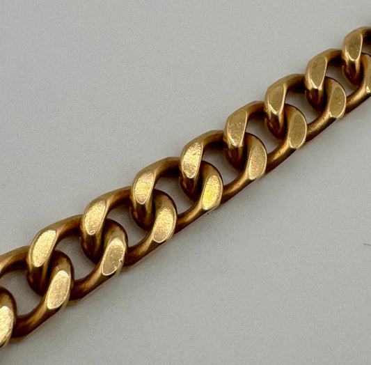 9ct Gold Curb Link Bracelet, 8.7mm Long, 8in Long, Hallmarked 42.1g