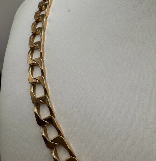 9ct Yellow Gold Men’s Curb Chain, 6mm Wide, 25in Length, Hallmarked 46.3g