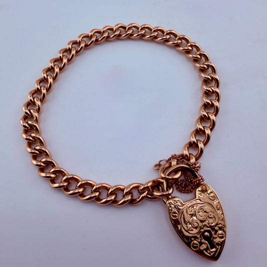 9ct Gold Curb Braclet, 7.5in L, 6mm W, 21.6g Hallmarks