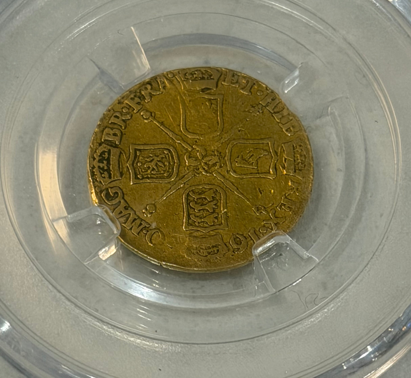 1680 Charles II 2nd Bust Half Guinea Graded VF35 by MGC, approx 4.2g of 22ct Gold