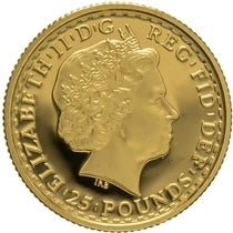 2007 UK Britannia 1/4oz Proof Gold Coin, PF69 Ultra Cameo, 25 Pounds, Queen Elizabeth II effigy, NGC graded.
