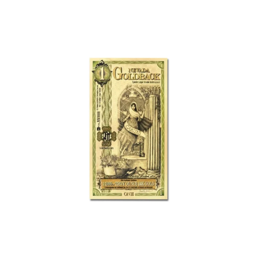 1 Nevada Goldback Note 1/1000oz of 24k Gold