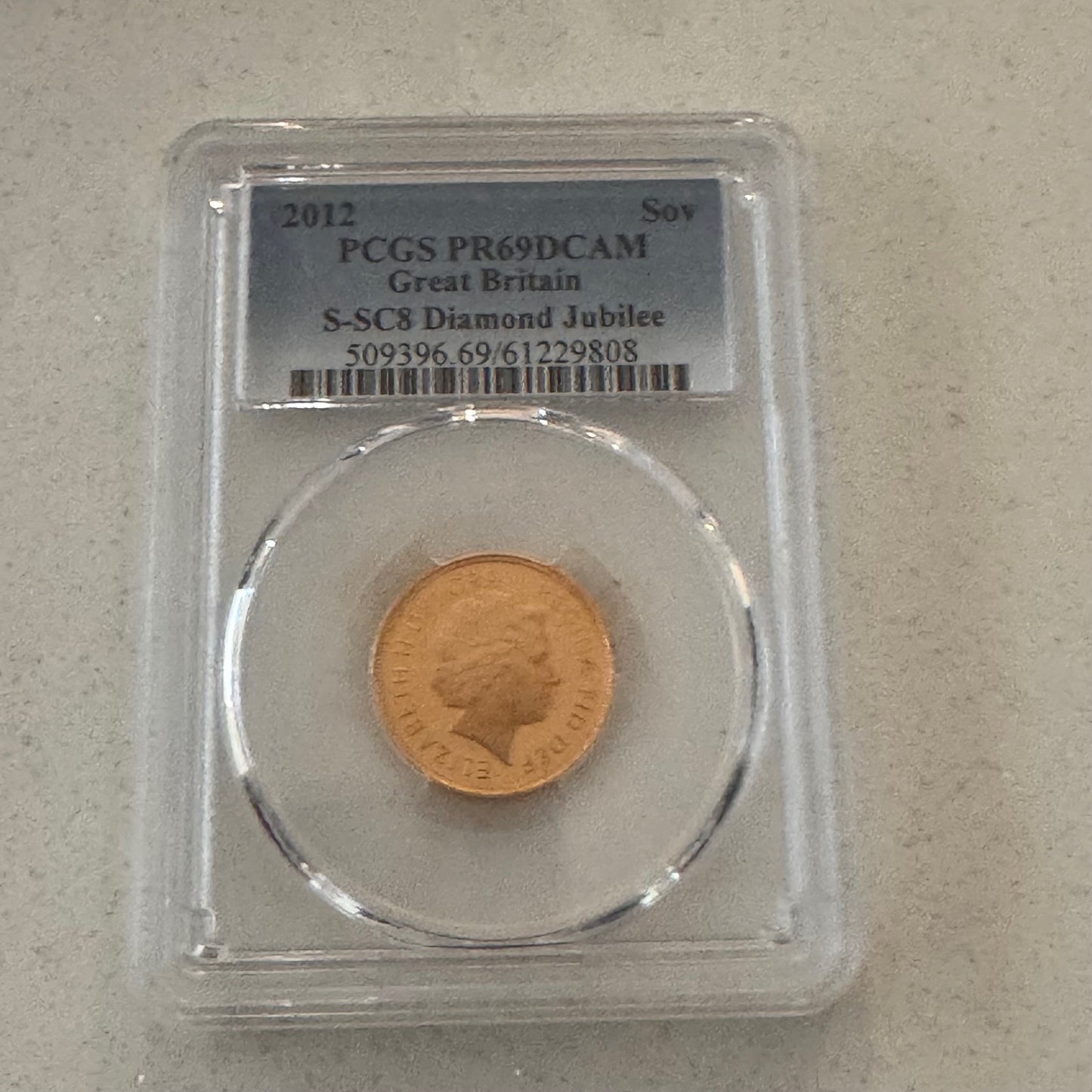 2012 Gold Proof Sovereign Coin PCGS PR69DCAM