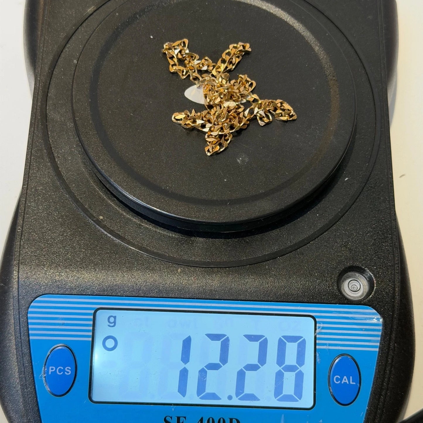 9ct Gold Curb Chain, 3.2mm W, 19in L, Hallmarked 12.2g