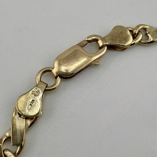 9ct Gold Celtic Link Bracelet, 5.2mm W, 7.25in L, 9.5g Hallmarked