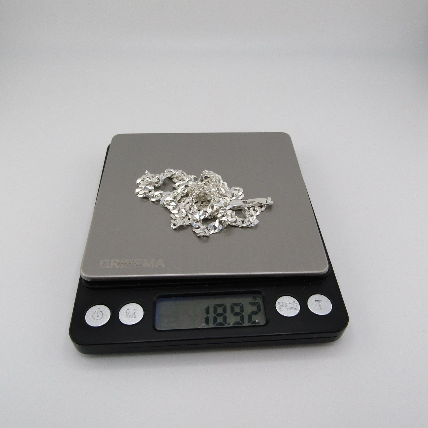 Sterling Silver 5mm Thick Curb Chain, 23in Length, 19g Hallmarked