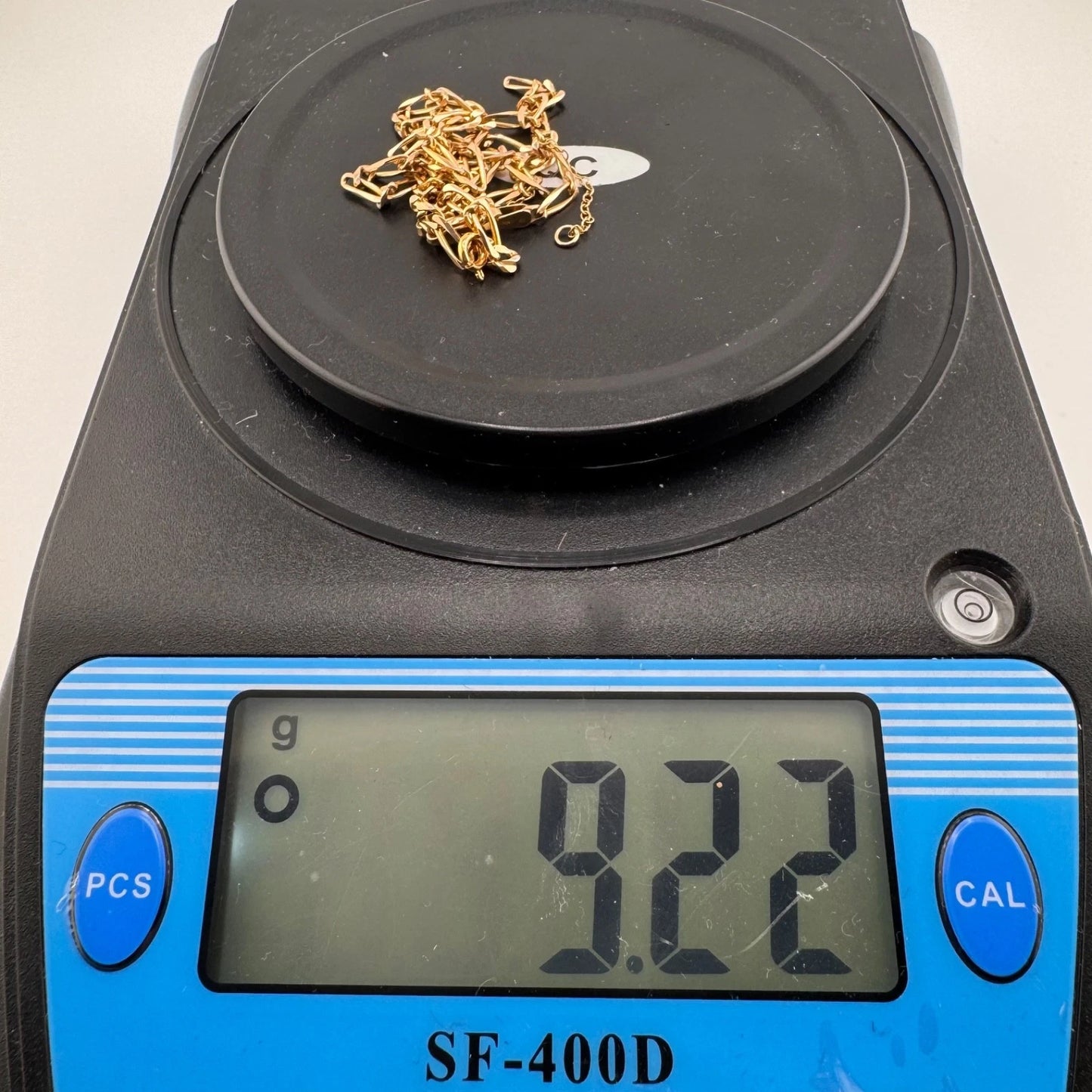 9ct Gold Figarro Chain, 17in L, 3mm W, 9.2g Stamped 375