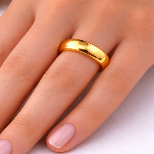 22ct Gold Wedding Band, Size O1/2, 3.7mm W, 6.45g Hallmarked