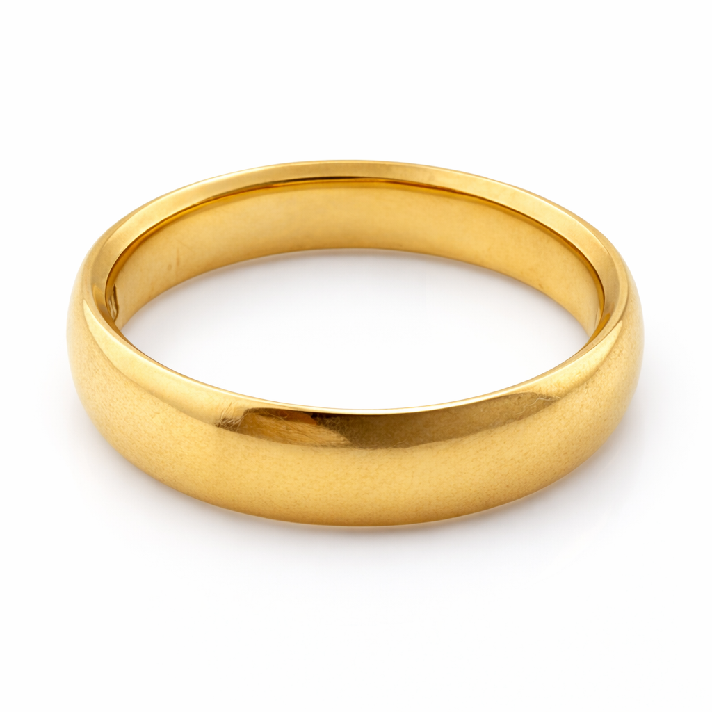 22ct Gold Wedding Band, Size N, 4.6mm W, 6.7g Hallmarked