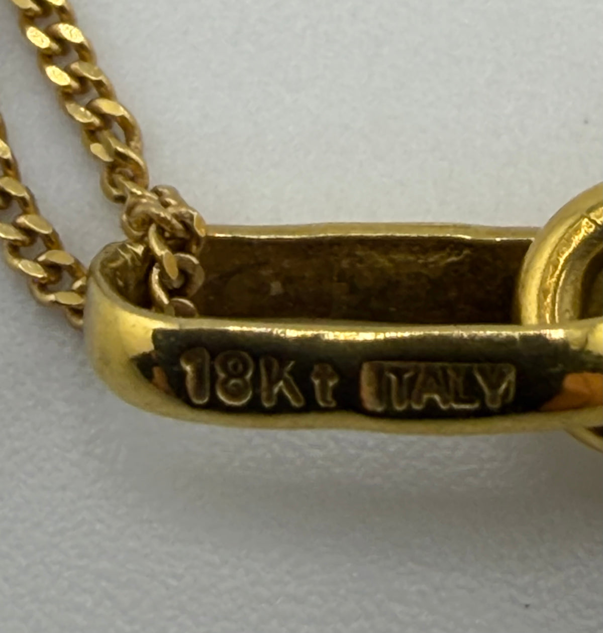 18ct Yellow Gold Teddy Bear Charm Curb Chain, 5.9g, 18in L, Hallmarks