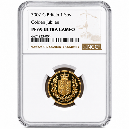2002 Proof Gold Sovereign Coin Elizabeth II NGC PF69 (7.98g of 22ct Gold)