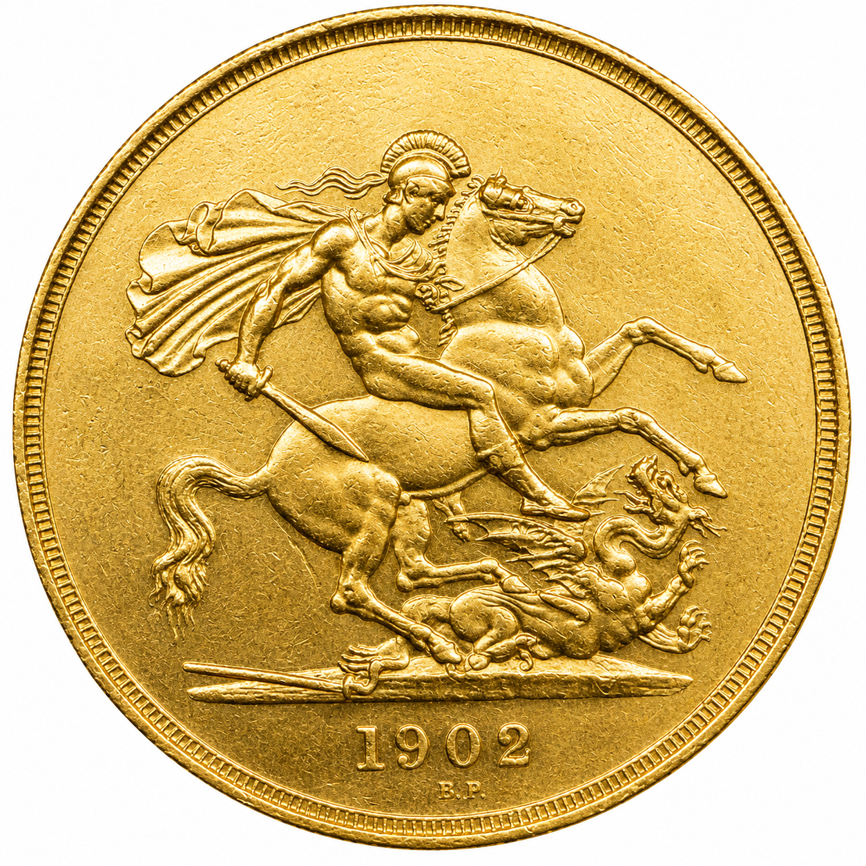 1902 Edward VII Coronation £5 Five Pound Sovereign Gold Matte Proof Coin