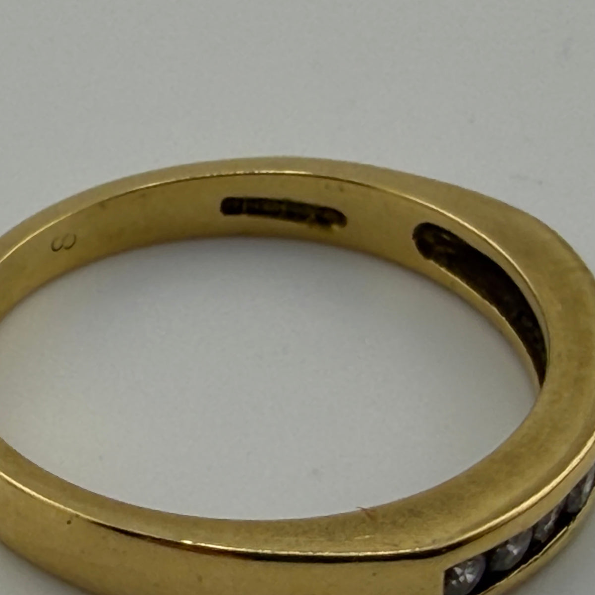 18ct Gold Natural Diamond 1/2 Eternity Ring 0.25ct Size O 1/2, 3.47g,