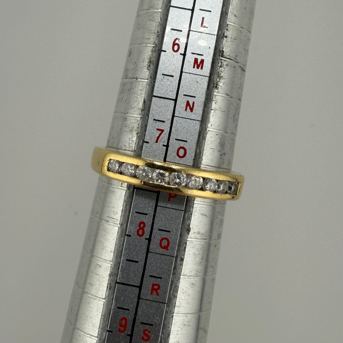 18ct Gold Natural Diamond 1/2 Eternity Ring 0.33ct Size P 3.34g