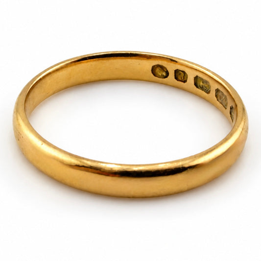 22ct Yellow Gold Wedding Band Ring Size N 3mm 3.15g Hallmarked Boxed