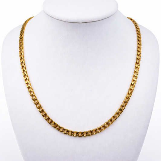 9ct Gold Curb Chain, 3.2mm W, 19in L, Hallmarked 12.2g