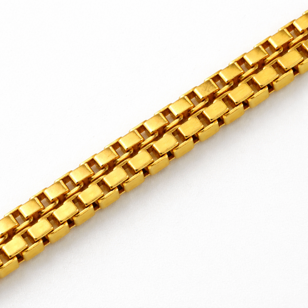9ct gold box chain, 1mm width, 18in length, hallmarked 2.7g, fine jewellery.