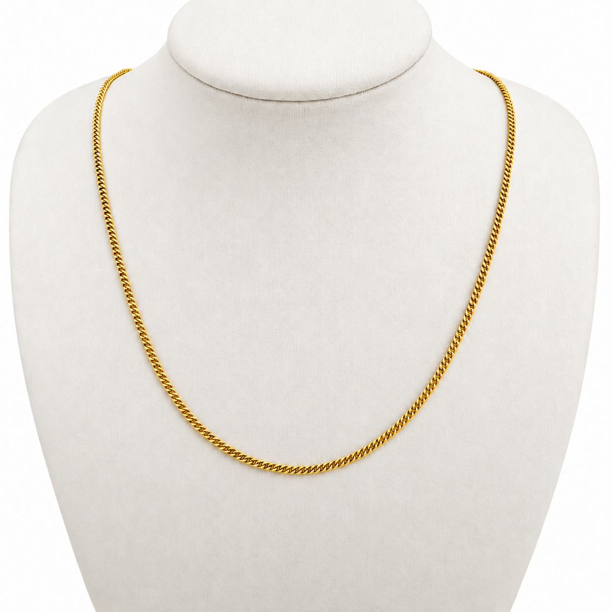 14ct Gold Curb Link Chain Necklace 18in, 1.5mm, 4.15g Stamped 585