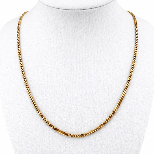 14ct Ladies Curb Chain, 2.2mm W, 17in L, 5.85g Stamped 585