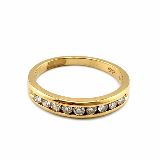 14ct Gold and Diamond 1/2 Eternity Ring, 0.3ct, Size M1/2, Hallmarked 2.5g