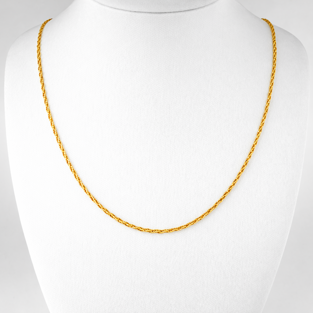 14ct Gold Twist Curb Chain 16in L, Stamped 0.9g