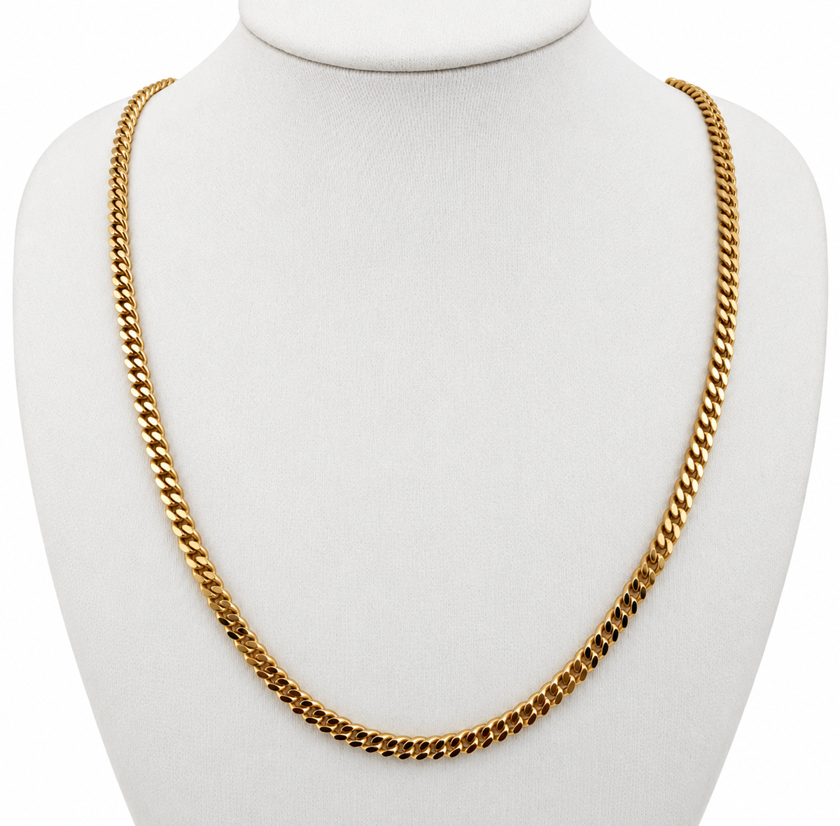 9ct Gold Curb Chain, 18in L, 3.5mm W, Italian Assay Marks, 14.3g