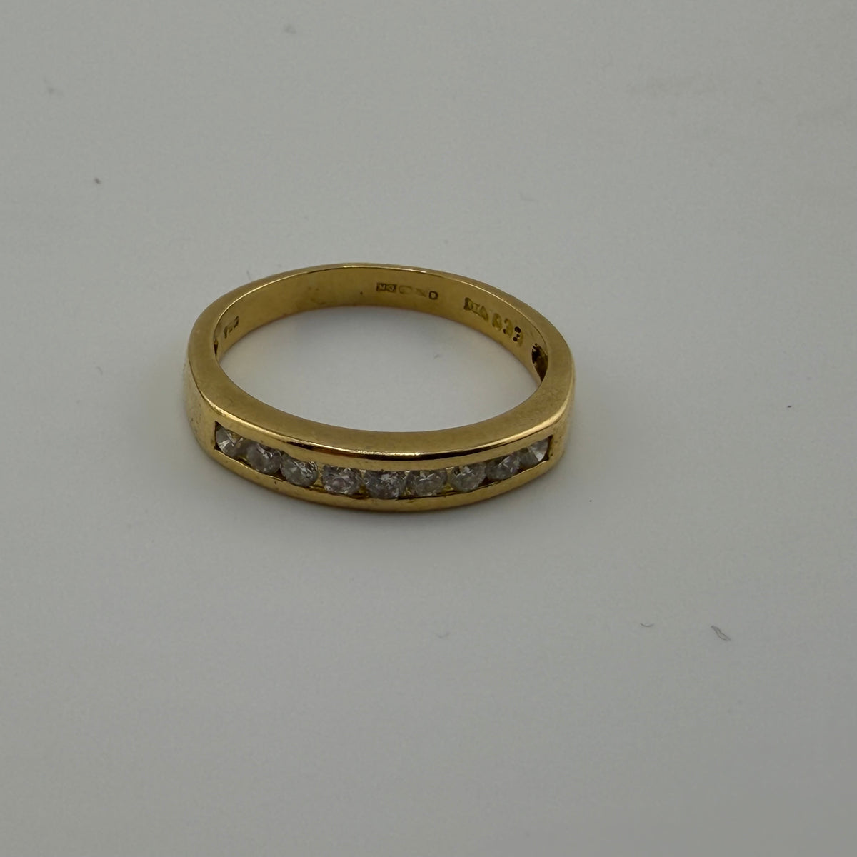 18ct Gold Natural Diamond 1/2 Eternity Ring 0.33ct Size P 3.34g