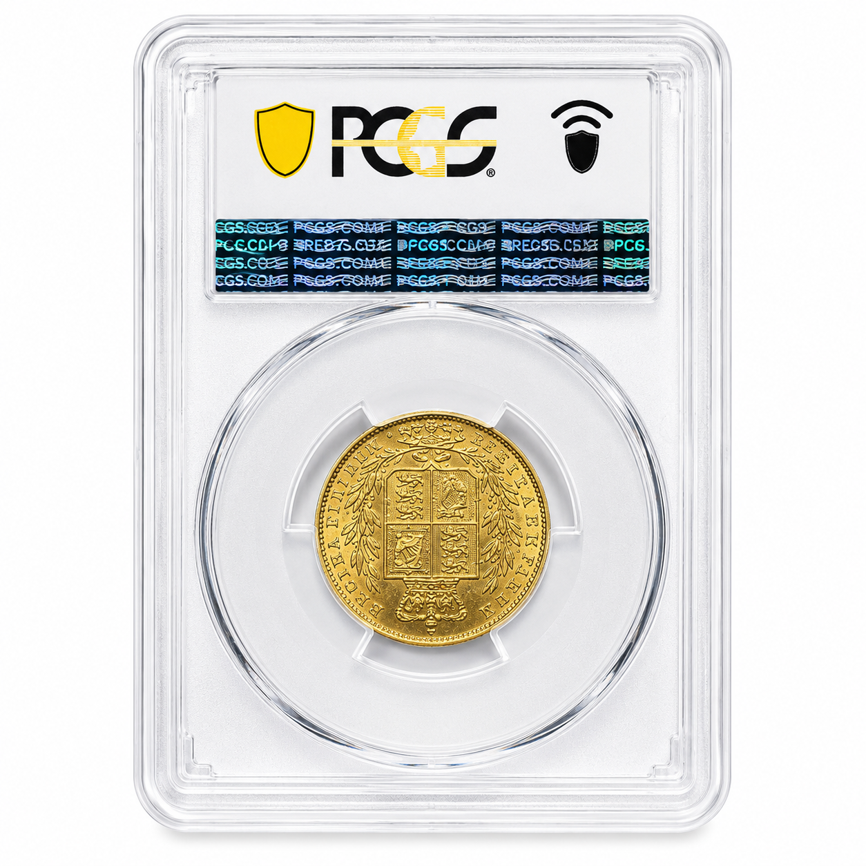 1848 Queen Victoria Shield Reverse Sovereign AU55 PCGS (22ct of 7.98)