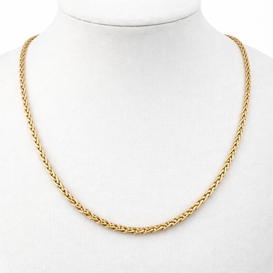 9ct Gold Wheat Link Chain, 2.2mm W, 15in L, Hallmarked 6g Not Scrap