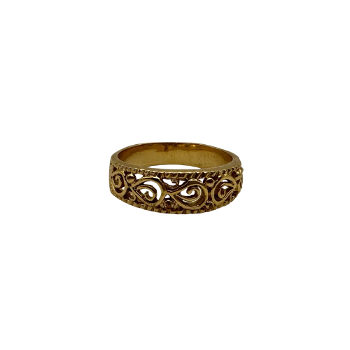 18ct Gold Antique Fancy Patterned Ring, Size U, Hallmarked 3.72g Not Scrap.