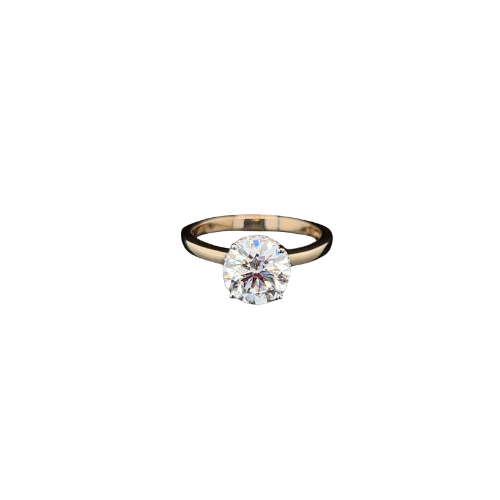 2.02ct Round Cut Lab Created Diamond Set in 18ct  Yellow Gold IGI Cert, E VS2