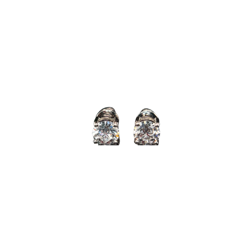 2ct Lab-Grown Diamond Earrings 18K White Gold Studs VS2 F Colour IGI Certified