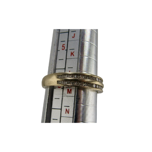 9ct Double Row Half Eternity Diamond Ring 0.25ct , Size  L1/2, 2.55g Not Scrap